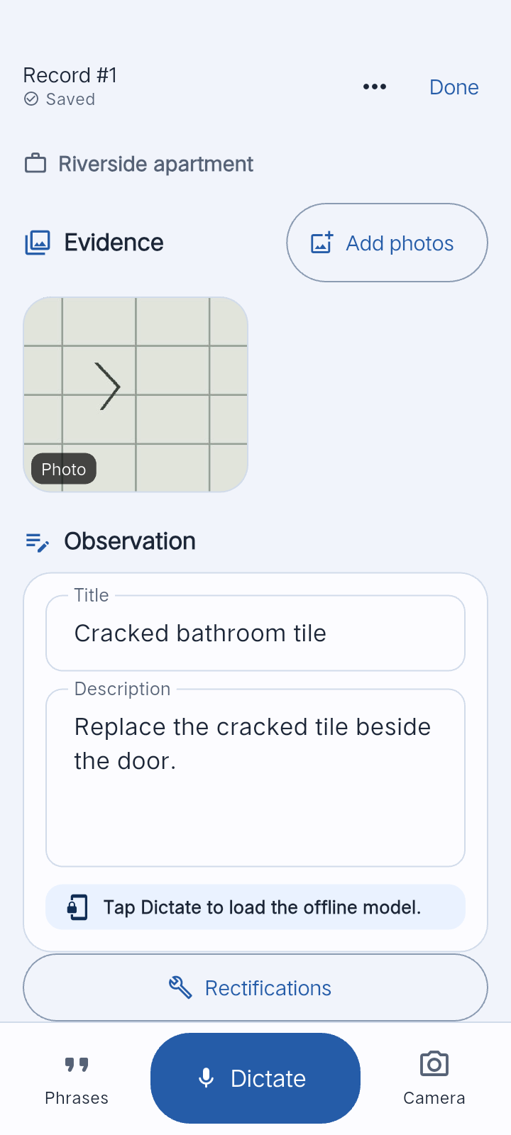 Review the evidence and edit the issue details.